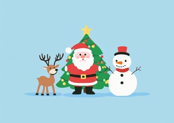 Christmas snowman illustration characters.