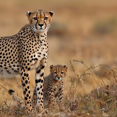 Naklejka premium cheetah in serengeti
