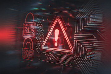 Cyber Security Attack Alert Warning Concept