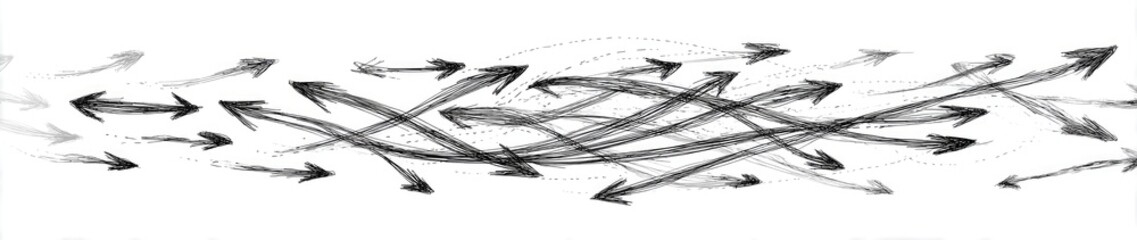 Fototapeta premium Abstract design with numerous interwoven arrows