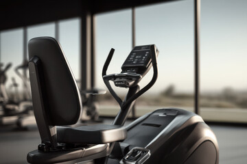 modern fitness machine with realtime pulse and calorie count displayed prominently positioned against clean