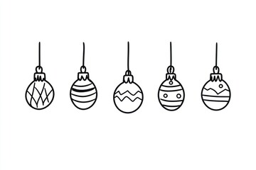 Divider doodle christmas lights decorative ornaments black.