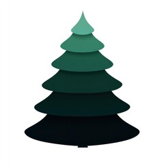 Fototapeta premium Christmas tree gradient minimalist design green.