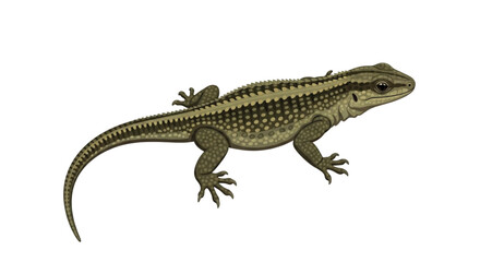 Naklejka premium Detailed Illustration of a Small Green Lizard.