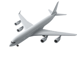 Elegant white passenger airplane soaring against isolated transparent backdrop aviation concept