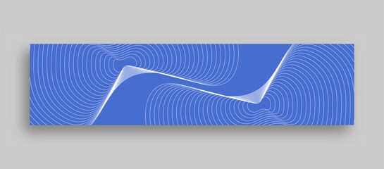 Outline Contour Banner Design On Blue Background For Linkedin Cover	