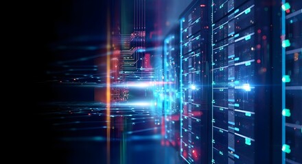 Explore advanced technology with this dynamic data center visualization for innovative solutions and powerful network infrastructure management systems