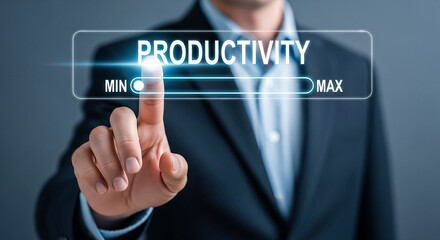 Maximizing potential A businessman increases productivity with a touch driving success and efficiency in a modern