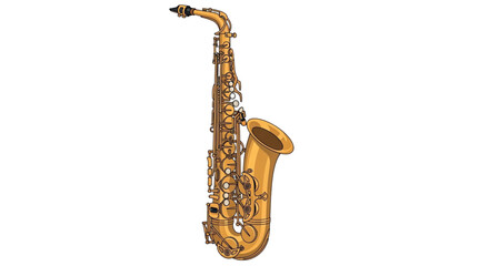 Naklejka premium Golden Alto Saxophone Musical Instrument.