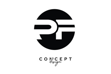 PF Creative Negative Space Circle Monogram Logo Design