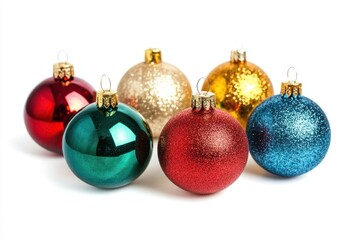 Obraz premium Colorful glitter ornaments christmas accessories decorations.