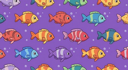 Cute colorful fish pattern