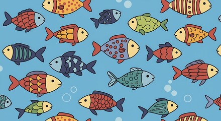Cute colorful fish pattern