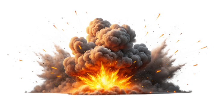 Dynamic Fire Explosion with Debris and Smoke – Transparent Background VFX Overlay
Intense Energy Burst Explosion with Flames and Debris – Action Scene Visual Effect