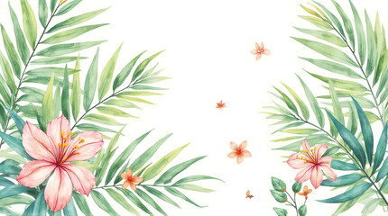 Spring floral background with colorful flowers decorative nature elements and seasonal design illustration