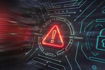 Cyber Security Attack Alert Warning Concept