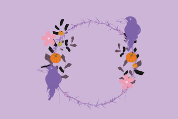 Botanical Halloween Seamless Pattern elegant botanical Moonlit Wash style seamless pattern perfect for gothic Halloween fabric, stationery, wallpapers