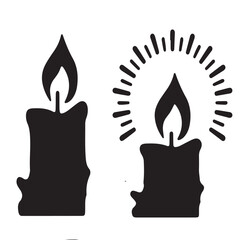 vector illustration of candle with flame