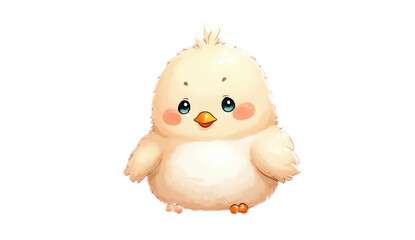 A charming cartoon bird character with bright colors, playful details, and an expressive, cheerful style. Isolated on white - Transparent