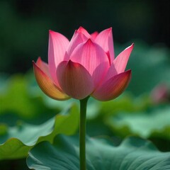 Obraz premium A stunning illustration of a pink lotus flower, symbolizing beauty and tranquility, perfect for nature lovers and those seeking serene and peaceful imagery. 