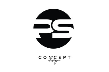 PS Creative Negative Space Circle Monogram Logo Design