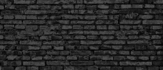 Black textured brick wall backdrop for design or art.