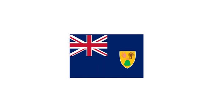 Animated Turks and Caicos icon for country symbols Ideal for cultural designs travel themes regional branding flag promotions and geographic graphics.