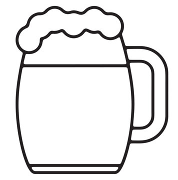 vector illustration of  mug of braver icon with foam