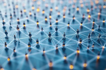 Conceptual graphic layout showcasing network connections in a digital landscape