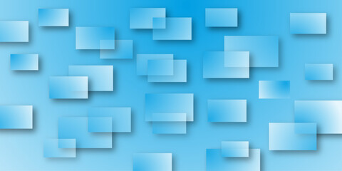 Minimalistic geometric blue abstract background. Abstract geometric background with levitating square shapes. Abstract modern blue background with gradient color and stylish line and square decoration