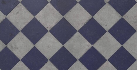 High Quality Seamless Distressed Blue and Gray Diamond Tile Texture