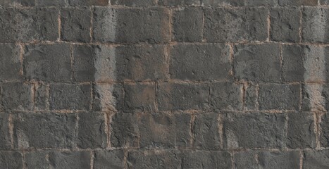 High Quality Seamless Dark Gray Rough Stone Brick Texture