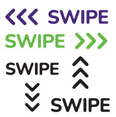 vector illustration of instruction icon of swipe up, down, right, left icon