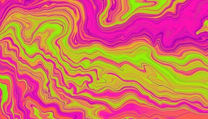 Fototapeta premium Vibrant swirls of lime, pink, & orange liquid marble , energy, dye