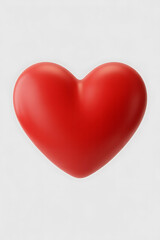 Obraz premium Vibrant red heart shape floats against a plain background, representing love and affection.