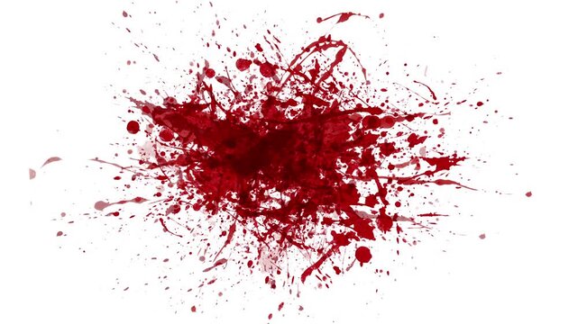 Blood Stains Splatter Graphic Background/ Animation of a splash of liquid blood and hemoglobine with splatter patterns