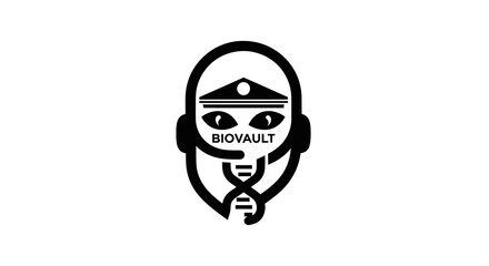 Biovault logo abstract representation of biotechnology and communication.