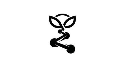 Abstract alien figure logo design minimalist modern symbol.