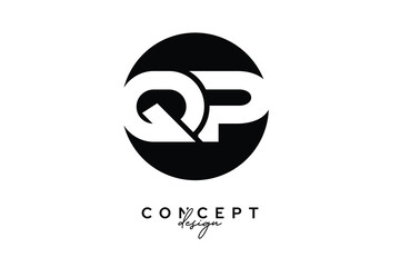 QP Creative Negative Space Circle Monogram Logo Design