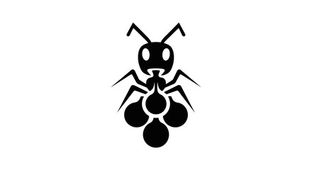 Black ant insect silhouette vector graphic icon.
