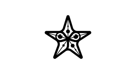 Obraz premium Elegant ornamental five pointed star icon design.