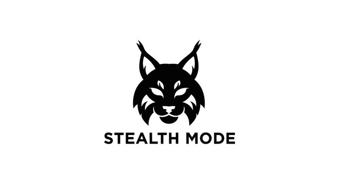 Stealth mode lynx head mascot logo design vector.