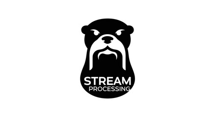 Modern Stream Processing Otter Mascot Logo Design.