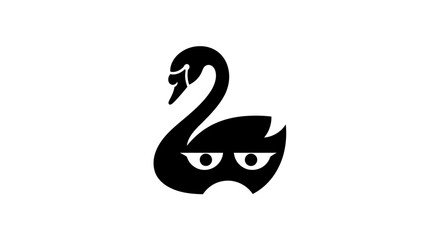 Creative black swan logo design shaped like number two. © varla