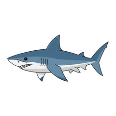 Obraz premium Cartoon Great White Shark Illustration.