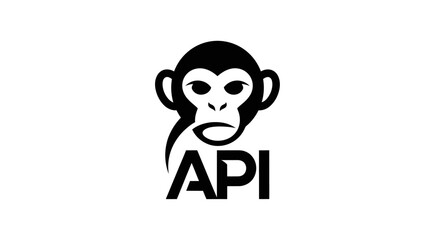 Stylized monkey head logo with API text design.
