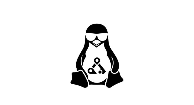 Anonymous Linux Penguin Mascot with Blindfold Symbol.