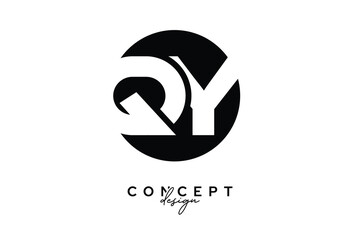 QY Creative Negative Space Circle Monogram Logo Design
