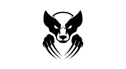 Stylized black wolverine mascot with menacing claws.