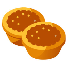 Vector of butter Tarts on white background
